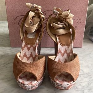Theodora and Calluum lace up wedges